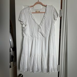 Altar’d State white mini dress with gold detailing